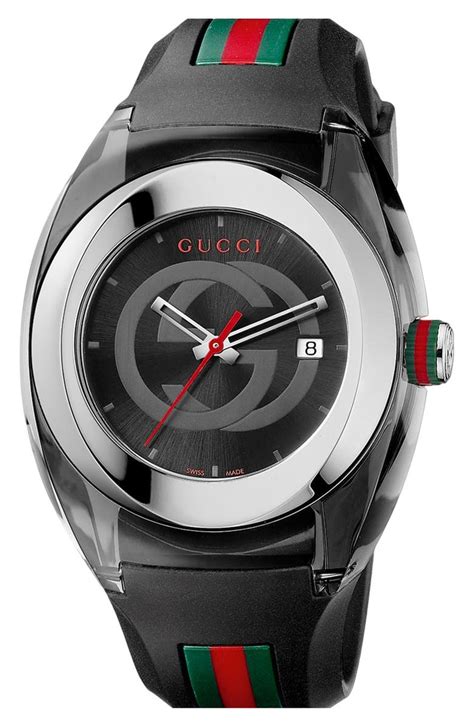 mens gucci watch rubber strap|gucci interchangeable watch straps.